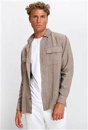 ΑΝΔΡΙΚΟ ΛΙΝΟ ΠΟΥΚΑΜΙΣΟ ΜΟΝΟΧΡΩΜΟ REGULAR FIT - D117000011309100 ΜΠΕΖ COMMANDER