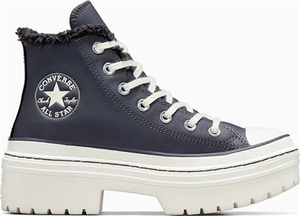 ΔΕΡΜΑΤΙΝΑ ΕΛΑΦΡΙΑ ΠΑΠΟΥΤΣΙΑ CHUCK TAYLOR ALL STAR LUGGED HEEL ΧΡΩΜΑ: ΓΚΡΙ, A10152C CONVERSE