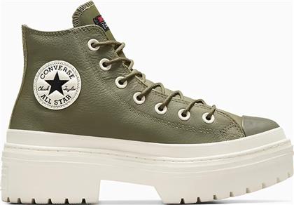 ΔΕΡΜΑΤΙΝΑ ΕΛΑΦΡΙΑ ΠΑΠΟΥΤΣΙΑ CHUCK TAYLOR ALL STAR LUGGED HEEL ΧΡΩΜΑ: ΠΡΑΣΙΝΟ, A11163C CONVERSE
