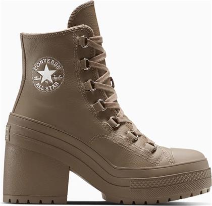 ΔΕΡΜΑΤΙΝΕΣ ΜΠΟΤΕΣ CHUCK 70 DE LUXE HEEL ΓΥΝΑΙΚΕΙΕΣ, ΧΡΩΜΑ: ΚΑΦΕ, A13064C CONVERSE