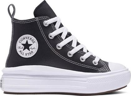 ΠΑΙΔΙΚΑ HIGH SNEAKERS ΠΑΠΟΥΤΣΙΑ CHUCK TAILOR ALL STAR PLATFORM BLACK LEATHER (ΜΕΓΕΘΗ 27-35) - ΜΑΥΡΟ CONVERSE