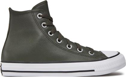 SNEAKERS CHUCK TAYLOR ALL STAR FAUX LEATHER HI A09481C 371 ΠΡΑΣΙΝΟ CONVERSE