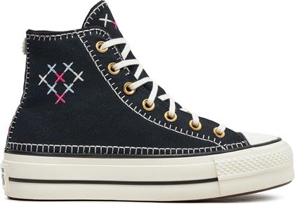 SNEAKERS CHUCK TAYLOR ALL STAR LIFT CRAFTED STITCHING PLATFORM HI A08731C ΜΑΥΡΟ CONVERSE