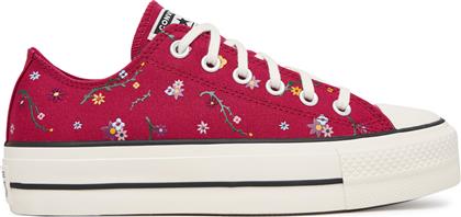 SNEAKERS CHUCK TAYLOR ALL STAR LIFT PLATFORM EMBROIDERED FLORAL PATCHWORK A15535C ΜΠΟΡΝΤΟ CONVERSE