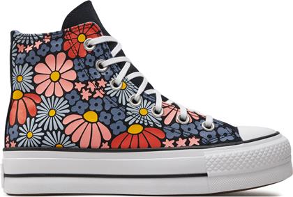 SNEAKERS CHUCK TAYLOR ALL STAR LIFT PLATFORM FLORAL A08112C BLACK/WHITE/PALE MAGMA CONVERSE