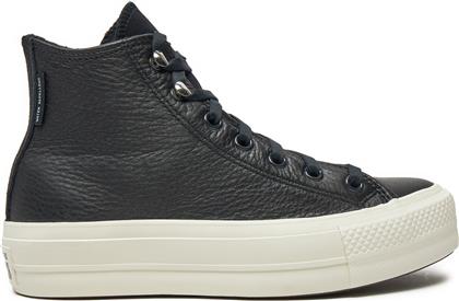 SNEAKERS CHUCK TAYLOR ALL STAR LIFT PLATFORM WATER REPELLENT LEATHER A08312C ΜΑΥΡΟ CONVERSE