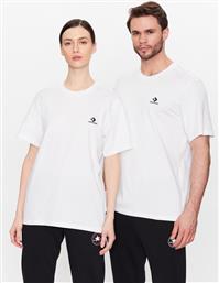 T-SHIRT UNISEX GO-TO EMBROIDERED STAR CHEVRON 10023876-A01 ΛΕΥΚΟ REGULAR FIT CONVERSE