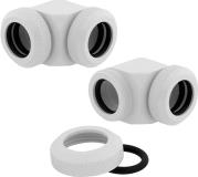 HYDRO X FITTING HARD XF 90° ANGLED GLOSSY WHITE 2-PACK (12MM OD COMPRESSION) CORSAIR