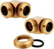 HYDRO X FITTING HARD XF 90° ANGLED GOLD 2-PACK (12MM OD COMPRESSION) CORSAIR