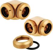 HYDRO X FITTING HARD XF 90° ANGLED GOLD 2-PACK (14MM OD COMPRESSION) CORSAIR