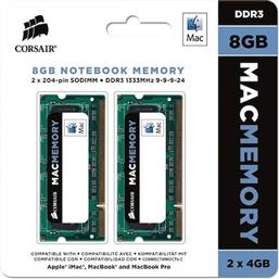 ΜΝΗΜΗ RAM MAC MEMORY CMSA8GX3M2A1333C9 DDR3 8GB 1333MHZ SO-DIMM ΓΙΑ LAPTOP CORSAIR