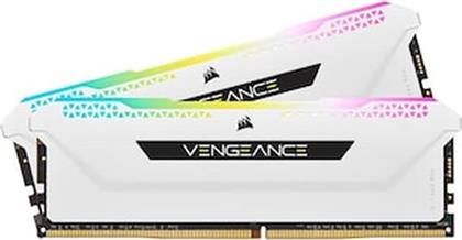 ΜΝΗΜΗ RAM VENGEANCE RGB PRO SL WHITE CMH16GX4M2D3600C18W DDR4 16GB (2X8GB) 3600MHZ ΓΙΑ DESKTOP CORSAIR