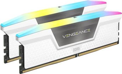 VENGEANCE RGB 64GB (2X32GB) DDR5 DRAM 6000MHZ C40 MEMORY KIT WHITE ΜΝΗΜΗ RAM CORSAIR