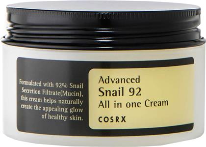 ADVANCED SNAIL 92 ALL IN ONE CREAM ΕΝΥΔΑΤΙΚΗ ΚΡΕΜΑ ΠΡΟΣΩΠΟΥ ΜΕ ΤΖΕΛ ΥΦΗ & ΚΑΤΑΠΡΑΥΝΤΙΚΕΣ ΙΔΙΟΤΗΤΕΣ 100G COSRX