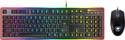 DEATHFIRE EX ΣΕΤ GAMING ΥΒΡΙΔΙΚΟ ΕΝΣΥΡΜΑΤΟ FULL SIZE ΠΛΗΚΤΡΟΛΟΓΙΟ ΜΕ RGB ΠΟΝΤΙΚΙ (US) COUGAR
