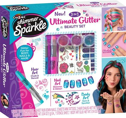 CRA-Z-ART SHIMMER 'N SPARKLE ULTIMATE GLITTER BEAUTY SET 3 IN 1 (65501)