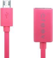 OTG-17 MICRO USB TO FEMALE USB CABLE 17CM PINK CREEV από το e-SHOP