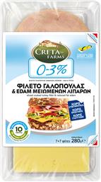 ΓΑΛΟΠΟΥΛΑ ΦΙΛΕΤΟ 7 ΦΕΤΕΣ & EDAM 7 ΦΕΤΕΣ 0-3% ''ΧΩΡΙΣ'' (280G) CRETA FARMS