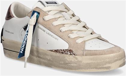ΔΕΡΜΑΤΙΝΑ ΑΘΛΗΤΙΚΑ ΠΑΠΟΥΤΣΙΑ SK8 DELUXE ΧΡΩΜΑ: ΑΣΠΡΟ, 25100AA8 CRIME LONDON
