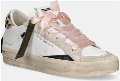 ΔΕΡΜΑΤΙΝΑ ΑΘΛΗΤΙΚΑ ΠΑΠΟΥΤΣΙΑ SK8 DELUXE WEDGE ΧΡΩΜΑ: ΑΣΠΡΟ, 25191AA8 CRIME LONDON