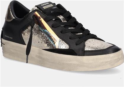 ΔΕΡΜΑΤΙΝΑ ΑΘΛΗΤΙΚΑ ΠΑΠΟΥΤΣΙΑ SK8 DELUXE WEDGE ΧΡΩΜΑ: ΜΑΥΡΟ, 25193AA8 CRIME LONDON