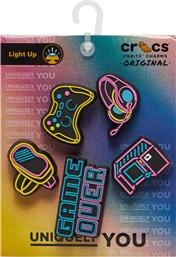 ΔΙΑΚΟΣΜΗΣΗ ΠΑΠΟΥΤΣΙΩΝ JIBBITZ LIGHTS UP NEON GAMER 5 PACK 10012094 ΕΓΧΡΩΜΟ CROCS