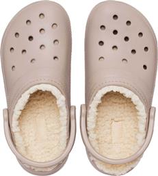 UNISEX CLOGS ΜΕ ΕΠΕΝΔΥΣΗ ΑΠΟ FAUX ΓΟΥΝΑ ''CLASSIC LINED'' - E66008 ΜΠΕΖ CROCS