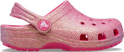 ΒΡΕΦΙΚΑ ΣΑΜΠΟ CLASSIC CLOG ΓΙΑ ΚΟΡΙΤΣΙΑ PINK IRIDESCENT GLITTER (ΜΕΓΕΘΗ 19-28) - ΡΟΖ CROCS