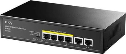 FS1006P NETWORK SWITCH UNMANAGED L2 FAST ETHERNET (100 MBPS) 6-PORT POE CUDY