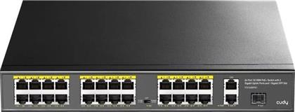 FS1026PS1 NETWORK SWITCH UNMANAGED L2 FAST ETHERNET (100 MBPS) 26-PORT POE CUDY