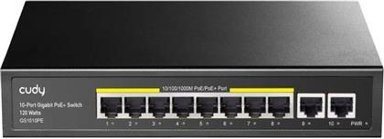 GS1010PE NETWORK SWITCH UNMANAGED L2 GIGABIT ETHERNET (1000 MBPS) 10-PORT POE CUDY