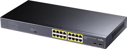 GS1020PS2 NETWORK SWITCH UNMANAGED L2 16-PORT + 2 GIGABIT SFP POE+ 200W CUDY