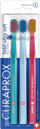 PROMO 5460 ULTRA SOFT TOOTHBRUSH ΠΕΤΡΟΛ - ΓΑΛΑΖΙΟ - ΦΟΥΞΙΑ ΟΔΟΝΤΟΒΟΥΡΤΣΑ ΜΕ ΠΟΛΥ ΜΑΛΑΚΕΣ, ΠΥΚΝΕΣ ΙΝΕΣ 3 ΤΕΜΑΧΙΑ CURAPROX