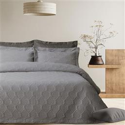 ΚΟΥΒΕΡΛΙ KING SIZE HAPPY 0287 GREY (240X250CM) DAS HOME