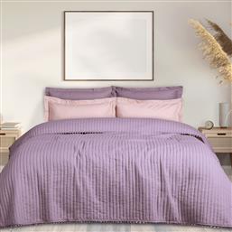 ΚΟΥΒΕΡΛΙ KING SIZE HAPPY 9627 ΡΟΖ (240X250CM) DAS HOME