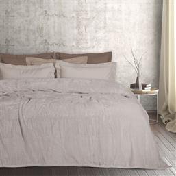 ΚΟΥΒΕΡΤΑ ΥΠΕΡΔΙΠΛΗ VELOUR 1345 ΜΠΕΖ (220X240CM) DAS HOME