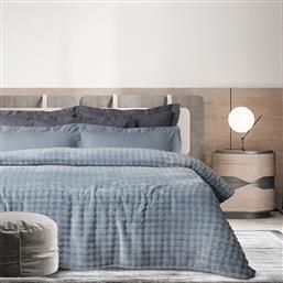 ΚΟΥΒΕΡΤΑ KING SIZE BUBBLE FLEECE 1371 LIGHT BLUE (240X260CM) DAS HOME