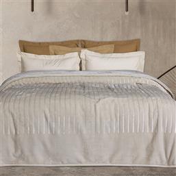 ΚΟΥΒΕΡΤΑ ΒΕΛΟΥΤΕ ΥΠΕΡΔΙΠΛΗ (220X240) VELOUR 1351 IVORY DAS HOME