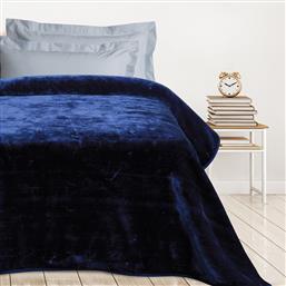 ΚΟΥΒΕΡΤΑ ΒΕΛΟΥΤΕ ΜΟΝΗ (160X220) VELOUR 0292 BLUE DAS HOME