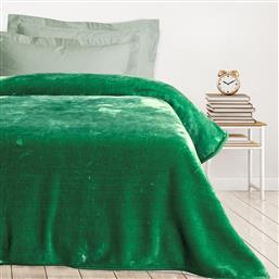 ΚΟΥΒΕΡΤΑ ΒΕΛΟΥΤΕ ΜΟΝΗ (160X220) VELOUR 0293 GREEN DAS HOME
