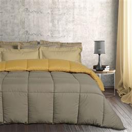 ΠΑΠΛΩΜΑ ΥΠΕΡΔΙΠΛΟ HAPPY 9643 DARK GREY/OCHRE 220X240CM DAS HOME