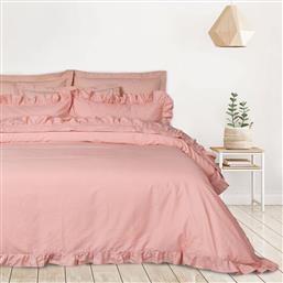 ΣΕΝΤΟΝΙΑ ΥΠΕΡΔΙΠΛΑ DAILY 3169 PINK ΣΕΤ 4 ΤΜΧ ΧΩΡΙΣ ΛΑΣΤΙΧΟ (240X270CM) DAS HOME