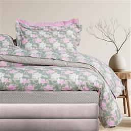 ΣΕΝΤΟΝΙΑ ΥΠΕΡΔΙΠΛΑ DAILY 3175 GREEN/PINK ΣΕΤ 4ΤΜΧ ΧΩΡΙΣ ΛΑΣΤΙΧΟ (240X260CM) DAS HOME