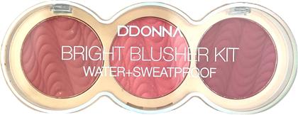 BRIGHT BLUSHER KIT WATER SWEATPROOF 7,5GR NO 01 13319A-1 - - NJ-13319A-1 DDONNA COSMETICS