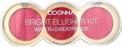 BRIGHT BLUSHER KIT WATER SWEATPROOF 7,5GR NO 02 13319A-2 - - NJ-13319A-2 DDONNA COSMETICS