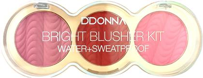 BRIGHT BLUSHER KIT WATER SWEATPROOF 7,5GR NO 04 13319A-4 - - NJ-13319A-4 DDONNA COSMETICS