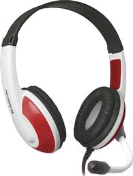 HEADSET WITH MICROPHONE WARHEAD G-120 WHITE AND RED + GAME!!! DEFENDER