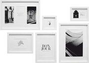 S46YK1 WALL PICTURE WALL WITH 6 WHITE WOODEN FRAMES DEKNUDT