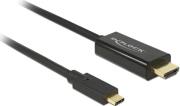 85258 CABLE USB TYPE-C MALE > HDMI MALE (DP ALT MODE) 4K 30 HZ 1 M BLACK DELOCK