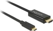 85259 CABLE USB TYPE-C MALE > HDMI MALE (DP ALT MODE) 4K 30 HZ 2 M BLACK DELOCK